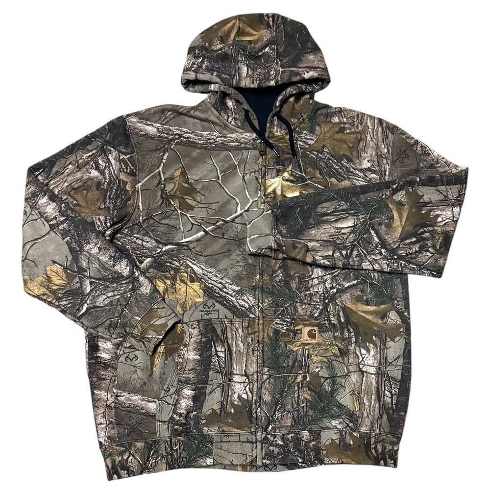 Carhartt Hoodie Men's XL RealTree Camo Full Zip K289 Sweatshirt Regular Fit